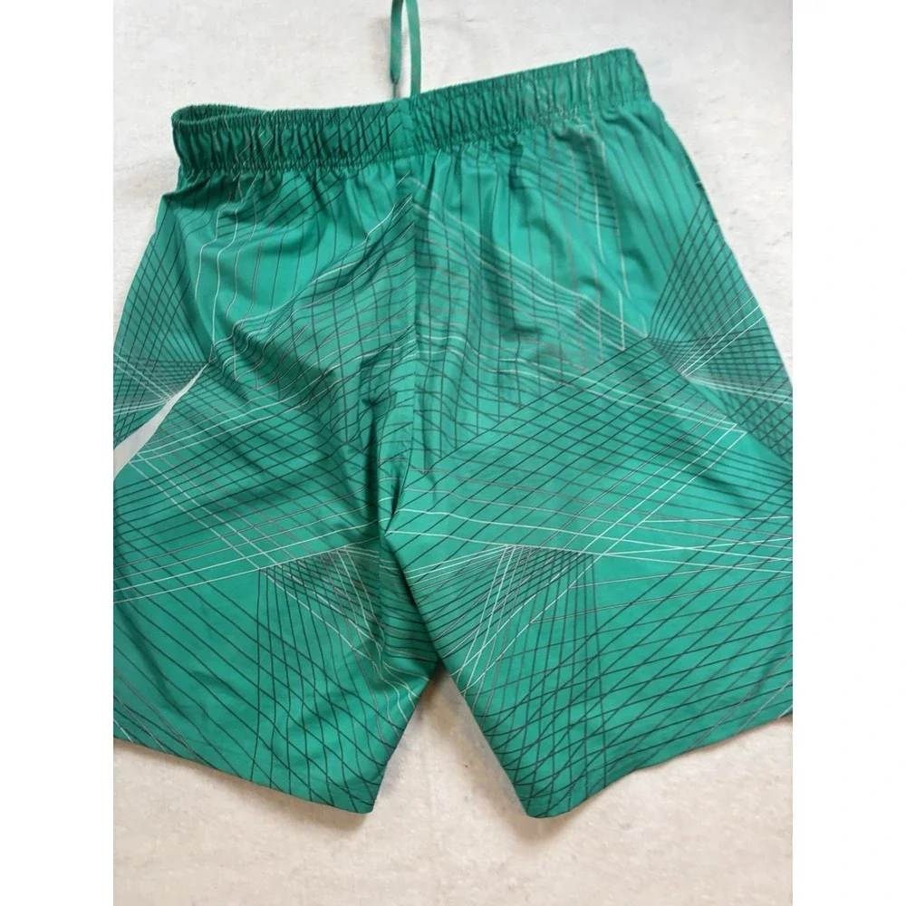 Nike Swim Shorts‎ Men's Size Medium Bathing Suit Trunks Green Geometric Logo